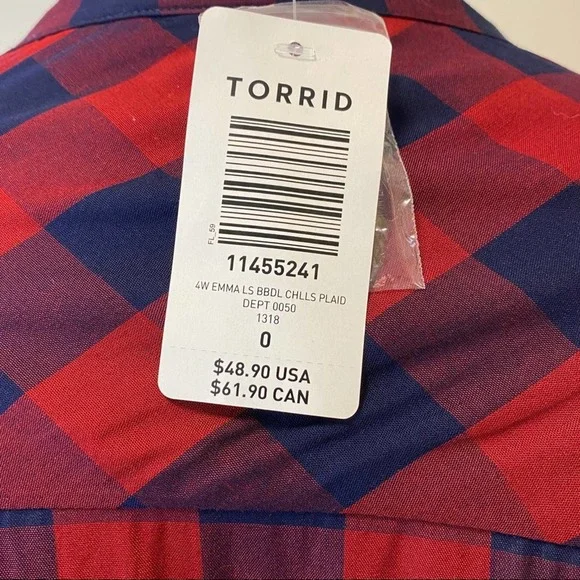 NWT Torrid Buffalo Plaid Shirt - Picture 4 of 6